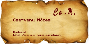 Cserveny Mózes névjegykártya